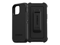 OtterBox Defender Series - Baksidesskydd för mobiltelefon - robust - 50 % återvunnen plast, polykarbonat, syntetiskt gummi - svart - för Apple iPhone 13 mini 77-84372