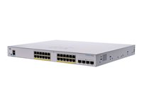 Cisco Business 350 Series 350-24FP-4G - Switch - L3 - Administrerad - 24 x 10/100/1000 (PoE+) + 4 x Gigabit SFP - rackmonterbar - PoE+ (370 W) CBS350-24FP-4G-EU