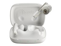 Poly Voyager Free 60 UC - True wireless-hörlurar med mikrofon - inuti örat - Bluetooth - aktiv brusradering - USB-A via Bluetooth-adapter - sandvit - Zoomcertifierad 7Y8L3AA