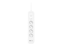 Belkin Connect - Överspänningsskydd - med USB-C- och USB-A-portar - utgångskontakter: 4 - 2 m sladd SRB001VF2M