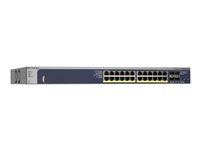 NETGEAR M4100-24G-PoE+ - Switch - L2+ - Administrerad - 24 x 10/100/1000 (PoE+) + 4 x kombinations-SFP - skrivbordsmodell, rackmonterbar - PoE+ GSM7224P-100NES