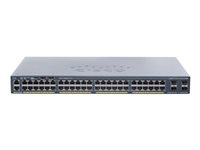 Cisco Catalyst 2960X-48FPD-L - Switch - Administrerad - 48 x 10/100/1000 (PoE+) + 2 x 10 Gigabit SFP+ - skrivbordsmodell, rackmonterbar - PoE+ (740 W) WS-C2960X-48FPD-L