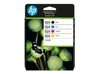 HP 924 - 4-pack - svart, gul, cyan, magenta - original - Officejet - blister - bläckpatron - för Officejet Pro 8122e, 8125e, 8134e, 8135e, 8138e, 8139e 6C3Z1NE#30B