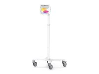 Compulocks iPad 10th-11th (A16) Gen Space Enclosure Medical Rolling Cart Extended White - Vagn - utdragbar - för surfplatta - låsbar - medicinsk - höggradig aluminium, metall - vit - skärmstorlek: 10.9" - monteringsgränssnitt: VESA - för Apple 10.9-inch iPad (10:e generation) MCRSTDEXW209IPDSW