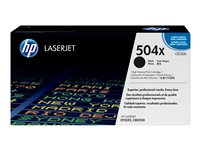 HP 504X - Lång livslängd - svart - original - LaserJet - tonerkassett (CE250X) - för Color LaserJet CM3530 MFP, CM3530fs MFP, CP3525, CP3525dn, CP3525n, CP3525x CE250X