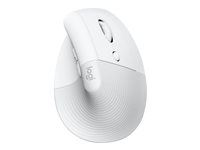 Logitech Lift for Mac - Vertikal mus - ergonomisk - optisk - 6 knappar - trådlös - Bluetooth - Logitech Logi Bolt USB-mottagare - offwhite - för Apple MacBook 910-006477