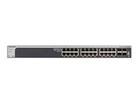 NETGEAR Smart XS728T - Switch - L3 Lite - smart - 24 x 10GBase-T + 4 x 10 Gigabit SFP+ - skrivbordsmodell, rackmonterbar XS728T-100NES