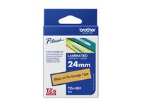 Brother TZe-B51 - Standardlim - svart på fluorescerande orange - Rulle (2,4 cm x 5 m) 1 kassett(er) bandlaminat - för Brother PT-D600; P-Touch PT-3600, D800, E500, E550, P750, P900; P-Touch Cube Plus PT-P710 TZEB51