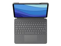 Logitech Combo Touch - Tangentbord och foliefodral - med pekdyna - bakgrundsbelyst - Apple Smart connector - QWERTY - USA, internationellt - sand - för Apple 12.9-inch iPad Pro (5:e generation) 920-010258