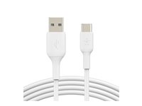 Belkin BoostCharge - USB-kabel - 24 pin USB-C (hane) till USB (hane) - 1 m - vit CAB001BT1MWH