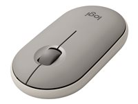 Logitech Pebble M350 - Mus - optisk - 3 knappar - trådlös - Bluetooth - trådlös USB-mottagare - sand 910-006751