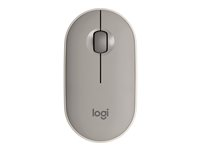 Logitech Pebble M350 - Mus - optisk - 3 knappar - trådlös - Bluetooth - trådlös USB-mottagare - sand 910-006751