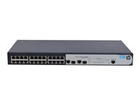 HPE 1910-24 Switch - Switch - L3 - Administrerad - 24 x 10/100 + 2 x kombinations-Gigabit SFP - rackmonterbar JG538A#ABB