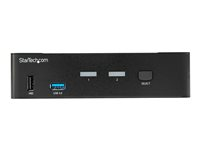 StarTech.com DisplayPort KVM-switch med 4 portar - 4K 60 Hz - Omkopplare för tangentbord/video/mus/ljud/USB - 2 x KVM/ljud/USB - skrivbordsmodell - TAA-kompatibel SV231DPU34K
