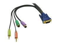 C2G Ultima 5-in-1 - Kabel för tangentbord/mus/video/ljud - PS/2, HD-15 (VGA), mini-phone stereo 3.5 mm (hane) till PS/2, HD-15 (VGA), mini-phone stereo 3.5 mm (hane) - 10 m - träkol 81733