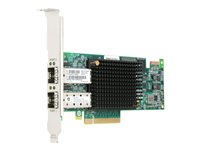 HPE StoreFabric SN1100E - Värdbussadapter - PCIe 3.0 x8 låg profil - 16Gb Fibre Channel x 2 - för Integrity MC990; ProLiant DL360p Gen8, ML350p Gen8, XL230a Gen9; StoreEasy 3850 C8R39A