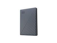 WD My Passport WDBWML0020BGY - Hårddisk - krypterat - 2 TB - extern (portabel) - USB 3.2 Gen 1 (USB-C kontakt) - 256 bitars AES - silikongrå WDBWML0020BGY-WESN