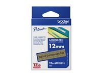 Brother TZe-MPGG31 - Svart på guld, geometrisk - Rulle (1,2 cm x 4 m) 1 kassett(er) bandlaminat - för Brother PT-H110; P-Touch Cube PT-P300; P-Touch Cube Pro PT-P910; P-Touch Embellish PT-D215 TZEMPGG31