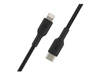 Belkin BOOST CHARGE - Lightning-kabel - 24 pin USB-C hane till Lightning hane - 2 m - svart - USB-strömförsörjning (18W) CAA004BT2MBK