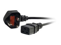 C2G 17 AWG 250 Volt 16 Amp Power Cord - Strömkabel - IEC 60320 C19 till BS 1363 (hane) - AC 250 V - 2 m - formpressad - svart - Storbritannien 80626