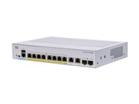 Cisco Business 250 Series CBS250-8P-E-2G - Switch - L3 - smart - 8 x 10/100/1000 (PoE+) + 2 x kombination Gigabit Ethernet/Gigabit SFP - rackmonterbar - PoE+ (67 W) CBS250-8P-E-2G-EU