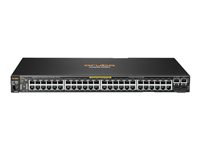 HPE Aruba 2530-48-PoE+ - Switch - Administrerad - 48 x 10/100 + 2 x kombinations-Gigabit SFP + 2 x 10/100/1000 - skrivbordsmodell, rackmonterbar, väggmonterbar - PoE+ J9778A#ABB