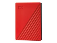 WD My Passport WDBPKJ0040BRD - Hårddisk - krypterat - 4 TB - extern (portabel) - USB 3.2 Gen 1 - 256 bitars AES - röd WDBPKJ0040BRD-WESN