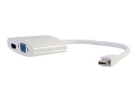 C2G 20cm Mini DisplayPort to HDMI or VGA Adapter Converter 4K UHD - White - Videokort - Mini DisplayPort hane till HDMI, 15 pin D-Sub (DB-15) hona - 20.3 cm - skärmad - vit - stöd för 4K 80936