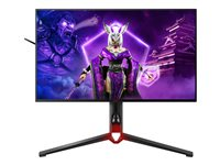 AOC Gaming AG274UXP - AGON4 Series - LED-skärm - spel - 27" - 3840 x 2160 4K @ 144 Hz - Nano IPS - 450 cd/m² - 1000:1 - DisplayHDR 600 - 1 ms - 2xHDMI, DisplayPort, USB-C - högtalare - mattsvart front, mattsvart/röd baksida AG274UXP