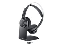 Dell Premier Wireless ANC Headset WL7022 - Headset - Bluetooth - trådlös - aktiv brusradering - USB-A via Bluetooth-adapter - Zoomcertifierad, Certifierad för Microsoft-teams DELL-WL7022