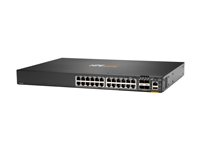 HPE Aruba CX 6300F - Switch - endast horisontal ytmontering - L3 - Administrerad - 24 x 10/100/1000 (PoE+) + 4 x 50 Gigabit Ethernet SFP56 - framsidan och sida till baksidan - rackmonterbar - PoE+ - TAA-kompatibel S0G98A