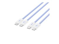 Belkin BoostCharge - USB-kabel - USB-C (hane) till USB-C (hane) - 1.5 m - USB Power Delivery (60W), flätad kabel - blå (paket om 2) BBD008HQ05BL2PK