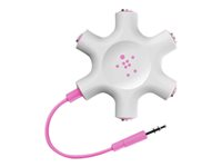 Belkin RockStar - Hörlursdelare - mini-phone stereo 3.5 mm hane till mini-phone stereo 3.5 mm hona - rosa F8Z274BTPNK