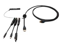 C2G 6ft (1.8m) 4K HDMI Premium Cable and Dongle Adapter Ring with Color Coded Mini DisplayPort, DisplayPort, and USB-C - Videoadaptersats - svart - guldblinkade kontakter, 4K60Hz stöd, 4K 30 Hz-stöd (DisplayPort), 4K 30 Hz-stöd (mDP) C2G30052