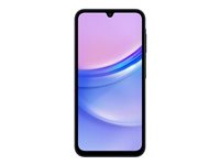 Samsung Galaxy A15 - 4G pekskärmsmobil - dual-SIM - RAM 4 GB / Internminne 128 GB - microSD slot - OLED-skärm - 6.5" - 2340 x 1080 pixlar (90 Hz) - 3 st. bakre kameror 50 MP, 5 MP, 2 MP - front camera 13 MP - blåsvart SM-A155FZKDEUB