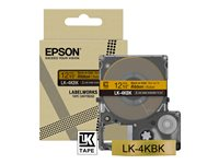 Epson LabelWorks LK-4KBK - Svart på guld - Rulle (1,2 cm x 5 m) 1 kassett(er) etiketttejp - för LabelWorks LW-1000, 300, 400, 600, 700, 900, K400, Z5000, Z5010, Z700, Z710, Z900 C53S654001