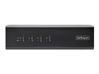 StarTech.com 4-Port Dual-Monitor DisplayPort KVM Switch, 4K 60Hz, 2x USB 5Gbps Hub Ports, 2x USB 2.0 HID Ports, Hotkey and Push-Button Switching, TAA Compliant - 3.5mm Audio, HDCP (P4DD46A2-KVM-SWITCH) - Omkopplare för tangentbord/video/mus/ljud - 4 x KVM/ljud/USB - 1 lokal användare - skrivbordsmodell - TAA-kompatibel P4DD46A2-KVM-SWITCH