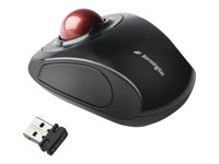 Kensington Advance Fit Wireless Mobile Trackball - Styrkula - höger- och vänsterhänta - laser - 2 knappar - trådlös - 2.4 GHz - trådlös USB-mottagare - grafit, Rubinröd K72352EU