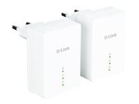 dlinkgo PowerLine AV GO-PLK-200 - PowerLine adaptersats - HomePlug AV (HPAV), IEEE 1901 - vägginsticksbar (paket om 2) GO-PLK-200/E