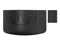 HP 960 - Sats med tangentbord och tangentsats - kompakt storlek, 2-zonslayout, separat knappsats, lågprofilstangenter, flera enheter - trådlös - Bluetooth - hela norden - svart 7E755AA#UUW