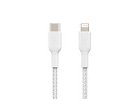 Belkin BOOST CHARGE - Lightning-kabel - 24 pin USB-C hane till Lightning hane - 1 m - vit - USB-strömförsörjning (18W) CAA004BT1MWH