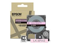 Epson LabelWorks LK-4PAS - Mjukrosa/grå - Rulle (1,2 cm) 1 kassett(er) tejp - för LabelWorks LW-C410, LW-C610 C53S672103