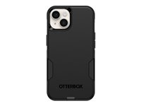 OtterBox Commuter Series - Baksidesskydd för mobiltelefon - MagSafe-kompatibilitet - polykarbonat, syntetiskt gummi - svart - för Apple iPhone 13, 14, 15 77-92606