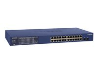 NETGEAR Smart GS724TPP - Switch - L3 Lite - smart - 24 x 10/100/1000 (PoE+) + 2 x 1000Base-X SFP (upplänk) - rackmonterbar - PoE+ (380 W) GS724TPP-100EUS