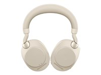 Jabra Evolve2 85 UC Stereo - Headset - fullstorlek - Bluetooth - trådlös, kabelansluten - aktiv brusradering - 3,5 mm kontakt - ljudisolerande - beige 28599-989-898