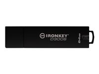 IronKey D300S - USB flash-enhet - krypterat - FIPS 140-2 Level 3 - 64 GB - USB 3.1 Gen 1 - TAA-kompatibel IKD300S/64GB