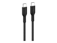 Belkin BoostCharge Pro - USB-kabel - 24 pin USB-C (hane) till 24 pin USB-C (hane) - 1 m - USB-strömförsörjning (240W), flätad kabel - svart CAB025HQ1MBK