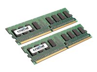 Crucial - DDR2 - sats - 2 GB: 2 x 1 GB - DIMM 240-pin - 667 MHz / PC2-5300 - CL5 - 1.8 V - ej buffrad - icke ECC - för ABIT AA8XE CT2KIT12864AA667