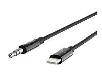 Belkin - Lightning- till hörlursuttag-kabel - Lightning hane till mini-phone stereo 3.5 mm hane - 1.83 m - svart AV10172BT06-BLK