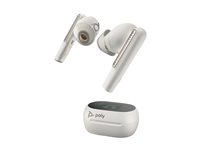 HP Poly Voyager Free 60+ UC - True wireless-hörlurar med mikrofon - inuti örat - Bluetooth - aktiv brusradering - USB-C via Bluetooth-adapter - sandvit - Zoomcertifierad 7Y8G6AA